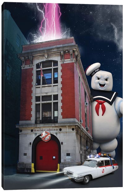 Ghostbusters Travel Movie Art Canvas Art Print - Stay Puft Marshmallow Man