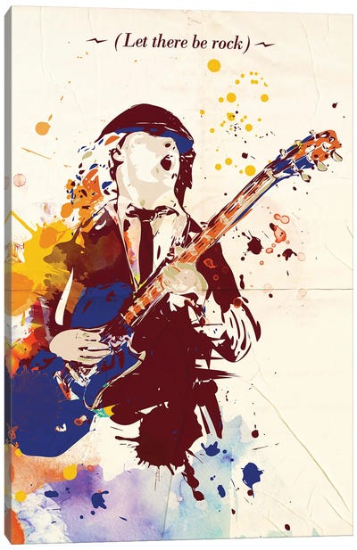 Angus Young Pop Art Canvas Art Print - Angus Young