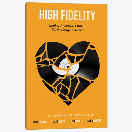 High Fidelity Movie Art Canvas Print #NOJ51} by 2Toastdesign Canvas Print