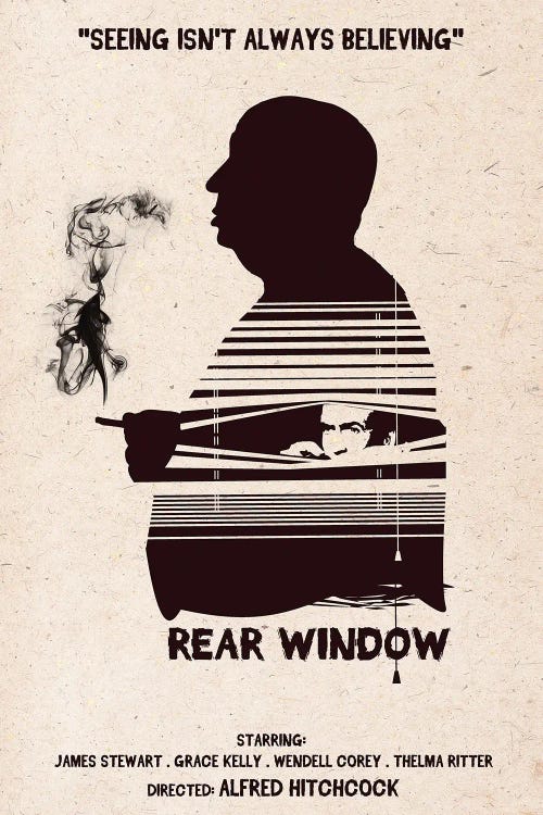 Hitchcock Rear Window Movie Art