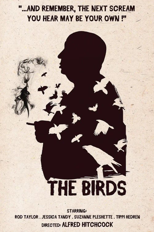 Hitchcock The Birds Movie Art