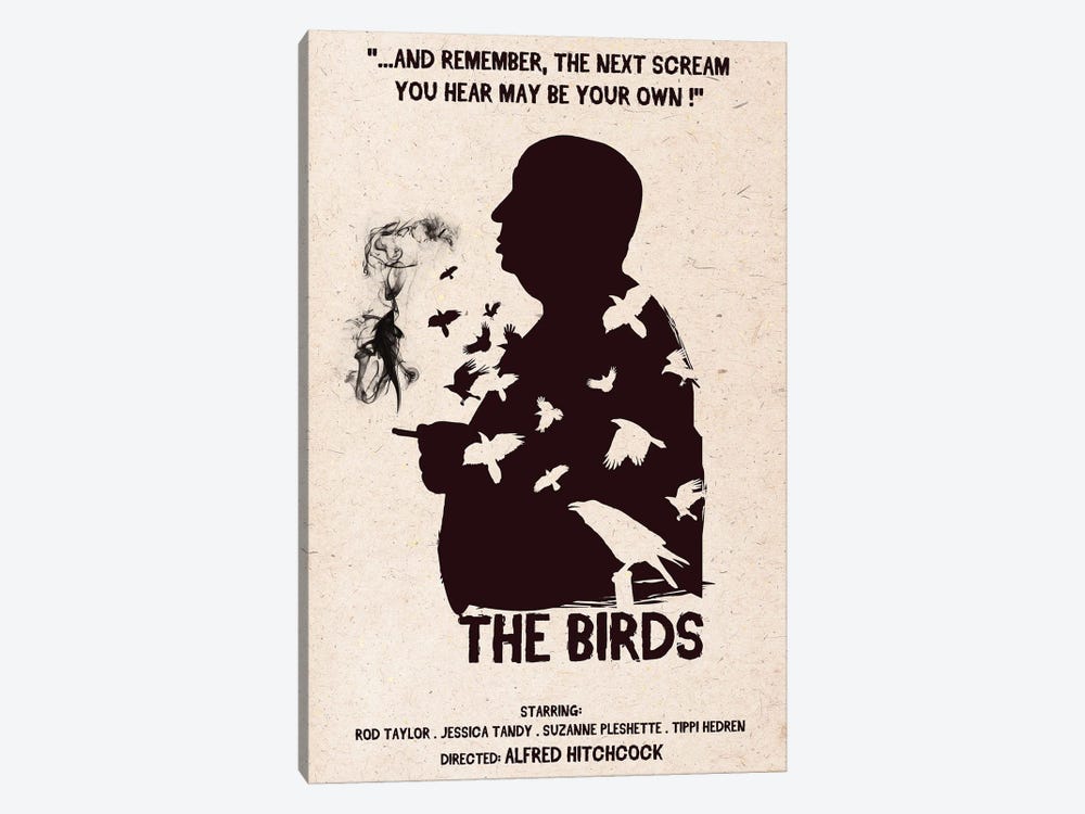 Hitchcock The Birds Movie Art by 2Toastdesign 1-piece Canvas Print
