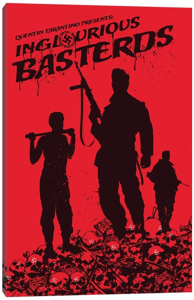 Inglourious Basterds Movie Art Canvas Art Print - War Movie Art