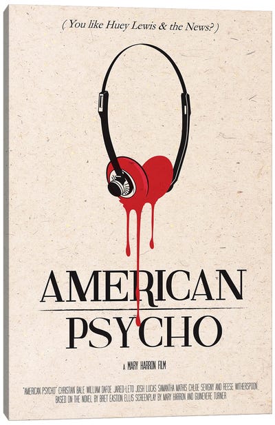 American Psycho Movie Art Canvas Art Print - 2Toastdesign