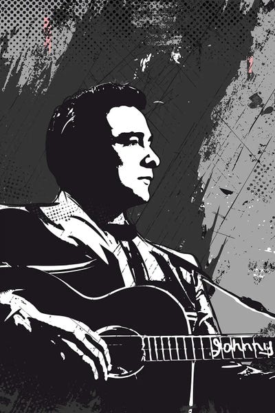 Johnny Cash Bw Art Canvas Print By 2Toastdesign | ICanvas