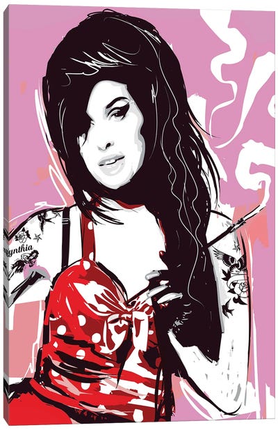 Amy Winehouse Pop Art Canvas Art Print - Amy Winehouse