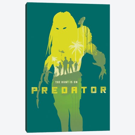 Predator Movie Art Canvas Print #NOJ75} by 2Toastdesign Canvas Art