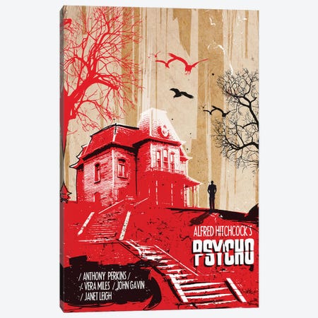 Psycho Movie Art Canvas Print #NOJ76} by 2Toastdesign Canvas Artwork