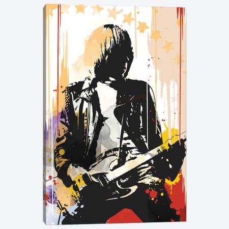 Johnny Ramone Pop Art Canvas Print #NOJ78} by 2Toastdesign Art Print