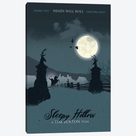 Sleepy Hollow Movie Art Canvas Print #NOJ89} by 2Toastdesign Canvas Wall Art