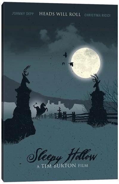Sleepy Hollow Movie Art Canvas Art Print - Mystery & Detective Movie Art