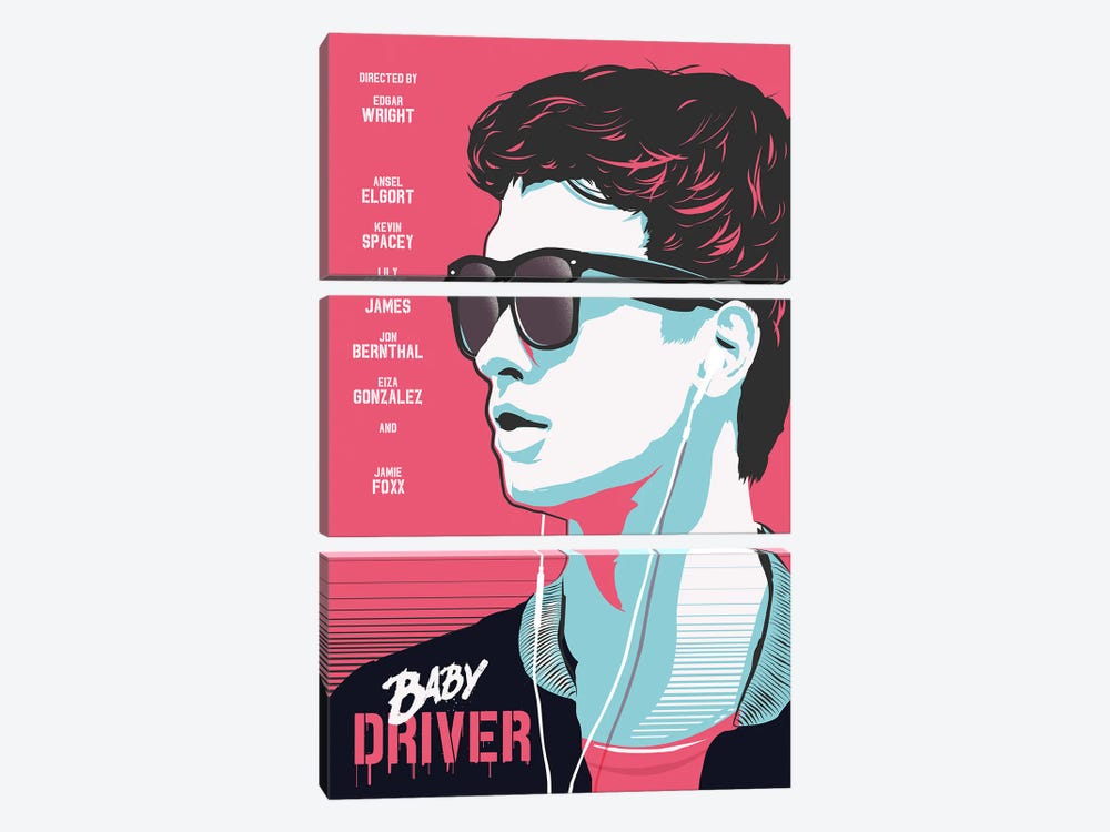 Baby Driver Movie Art by 2Toastdesign 3-piece Canvas Art