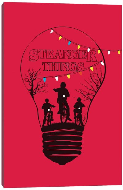 Stranger Things Red Art Canvas Art Print - Sci-Fi & Fantasy TV Show Art