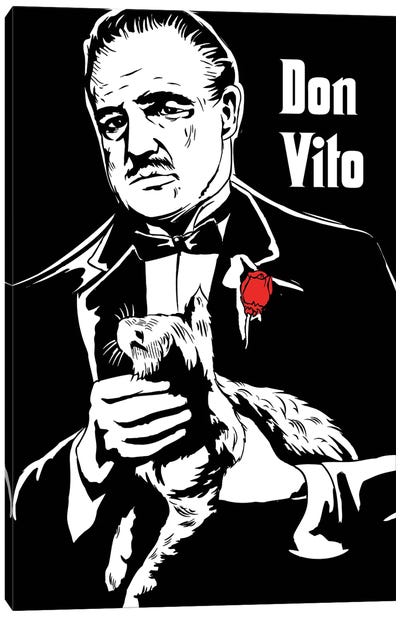 Don Vito The Godfather Art Canvas Art Print - Crime & Gangster Movie Art