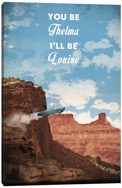 Thelma And Louise Travel Movie Art Canvas Art Print - Crime & Gangster Movie Art
