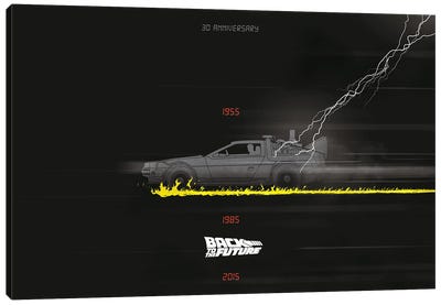 Back To The Future 30th Anniversary Canvas Art Print - Science Fiction Movie Art