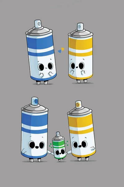 Witty Humor: Colorful Family by Naolito