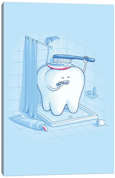 Dental Hygiene Canvas Art Print - Adorable Anthropomorphism