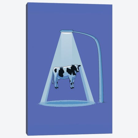 Abducted Cow Canvas Print #NOO1} by Naolito Canvas Wall Art
