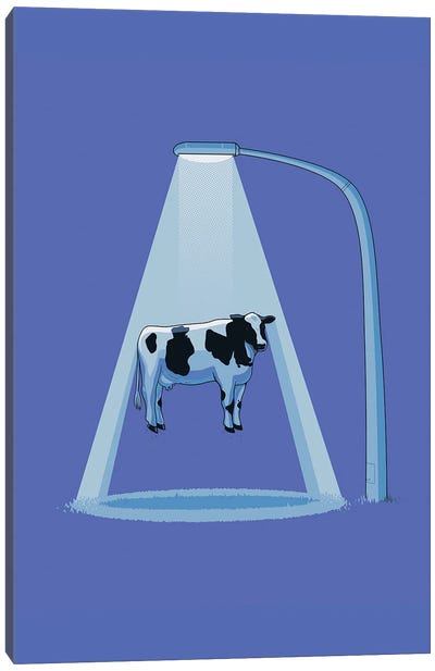 Abducted Cow Canvas Art Print - Naolito