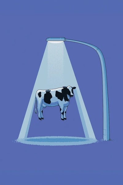 Witty Humor: Abducted Cow by Naolito