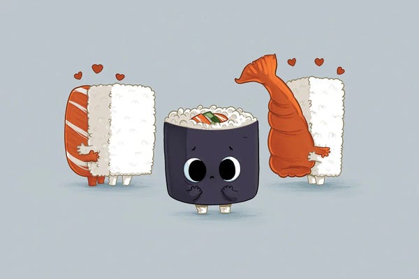 Witty Humor: Lonely Sushi by Naolito