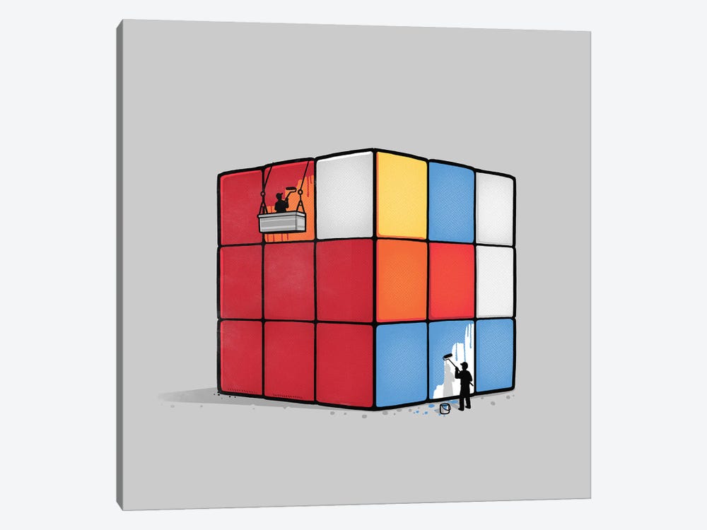 Solving The Cube by Naolito 1-piece Canvas Artwork