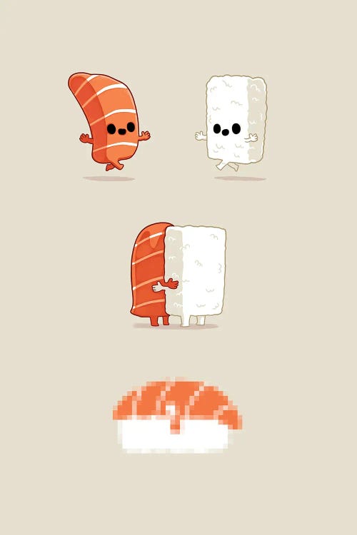 Sushi Is Love by Naolito wall art