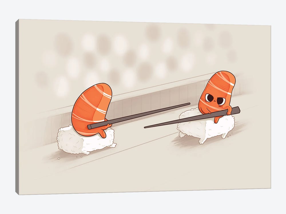 Sushi Jousting by Naolito 1-piece Canvas Print