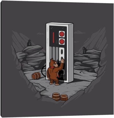 Dawn Of Gaming Canvas Art Print - Witty Humor Art