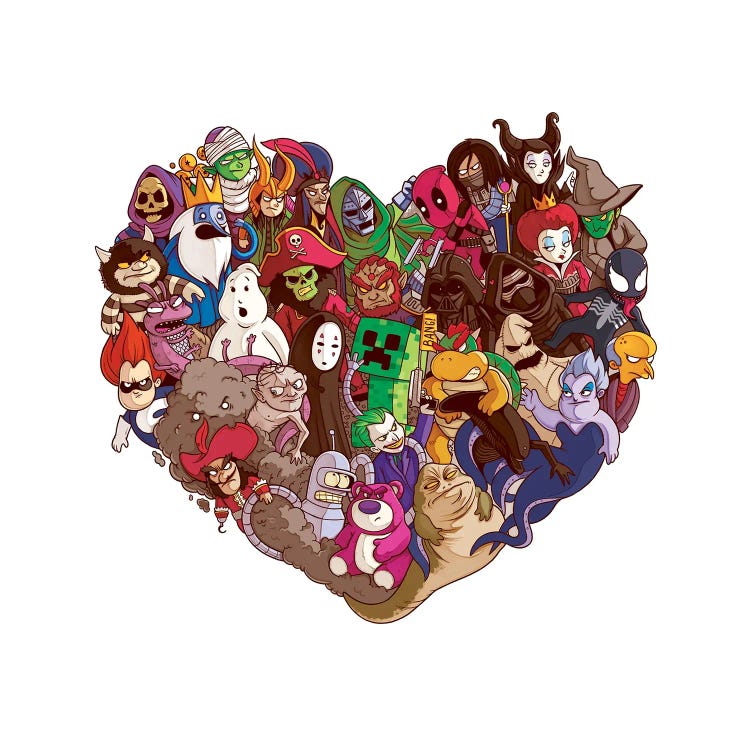 Heart All Villains by Naolito wall art