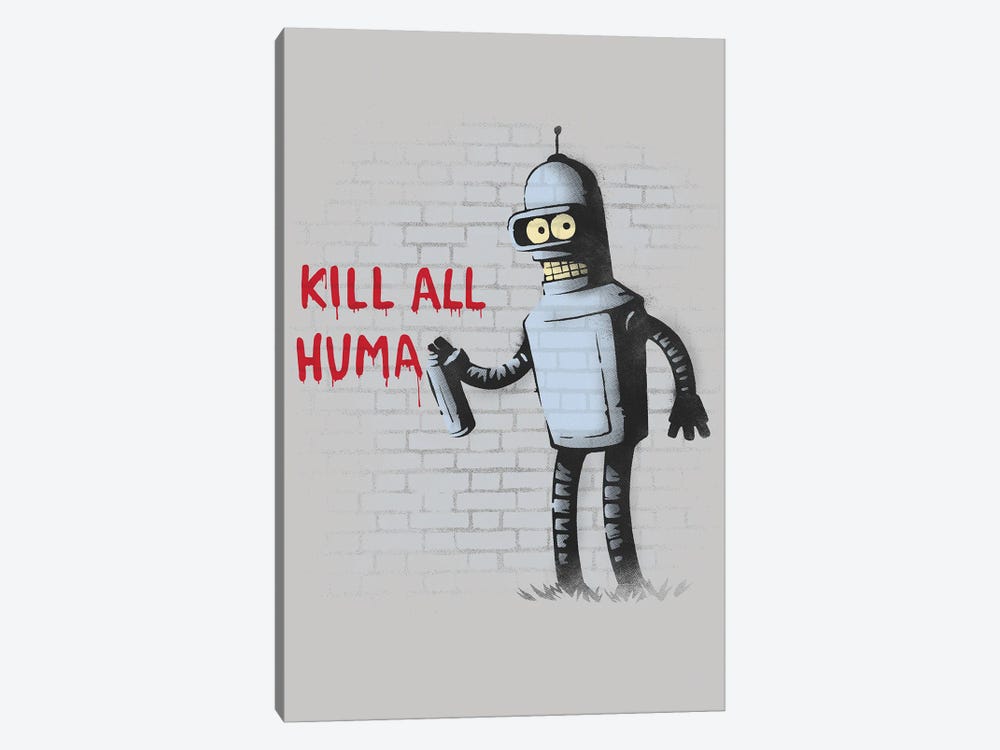 Kill All Humans by Naolito 1-piece Canvas Print