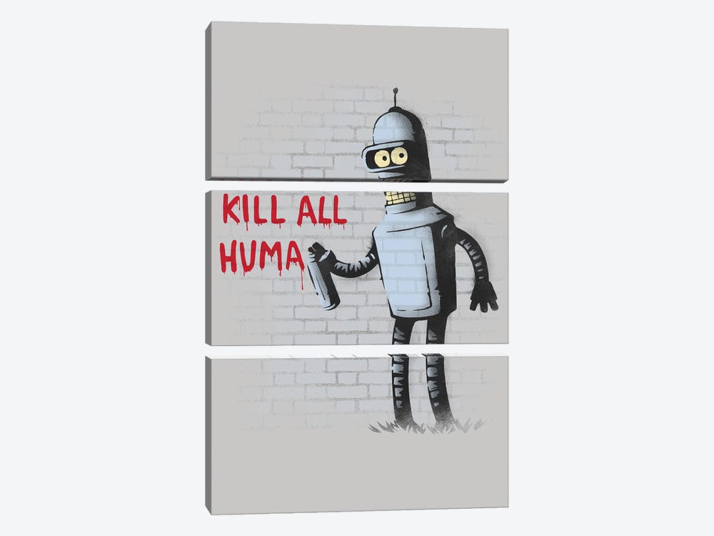 Kill All Humans by Naolito 3-piece Canvas Art Print