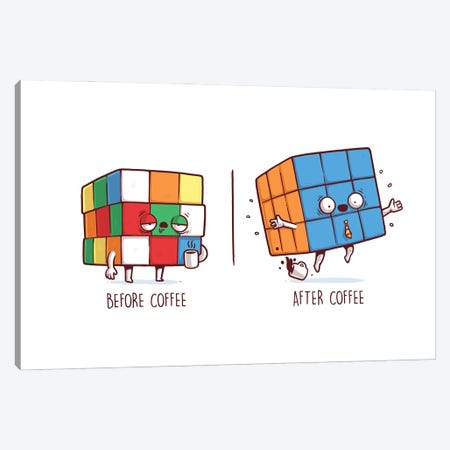 Before After Coffee - Rubik Canvas Print #NOO6} by Naolito Canvas Art Print