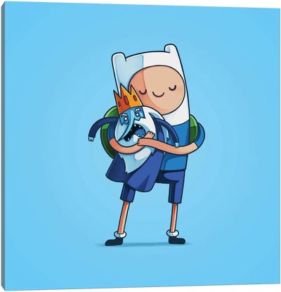 Finn & Ice King (Villains) Canvas Art Print - Adventure Time