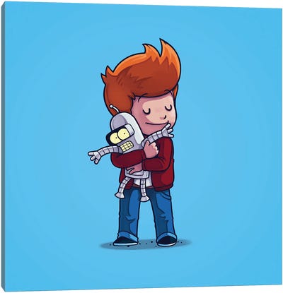 Fry & Bender (Villains) Canvas Art Print - Cartoon & Animated TV Show Art