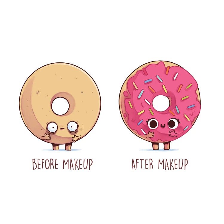 Before After Makeup - Donut