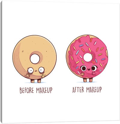 Before After Makeup - Donut Canvas Art Print - Donut Art