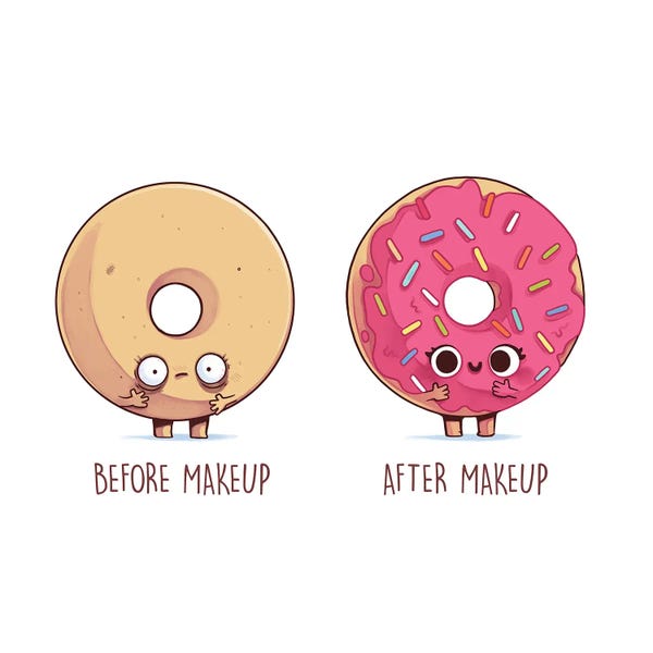 Witty Humor: Before After Makeup - Donut by Naolito