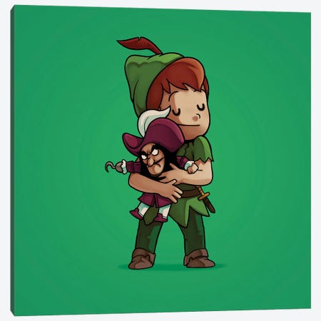 Peter Pan & Hook (Villains) Canvas Print #NOO94} by Naolito Canvas Print
