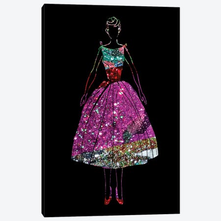 Audrey OZ Stardust Pink Glitter Dress Canvas Print #NOT10} by Notsniw Art Canvas Art Print