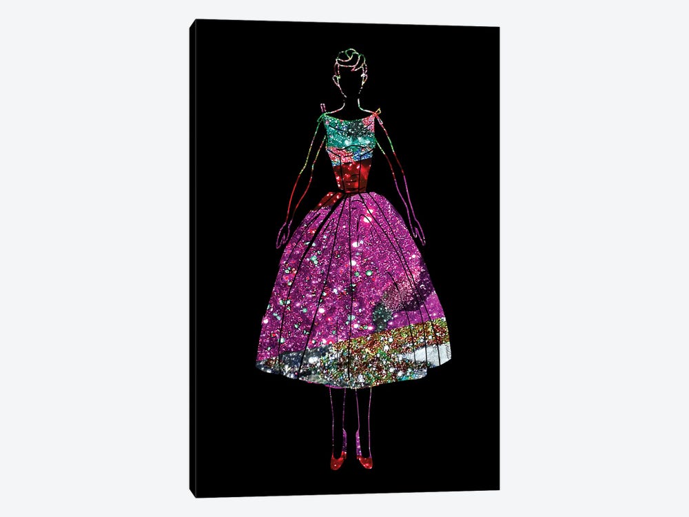 Audrey OZ Stardust Pink Glitter Dress by Notsniw Art 1-piece Canvas Print