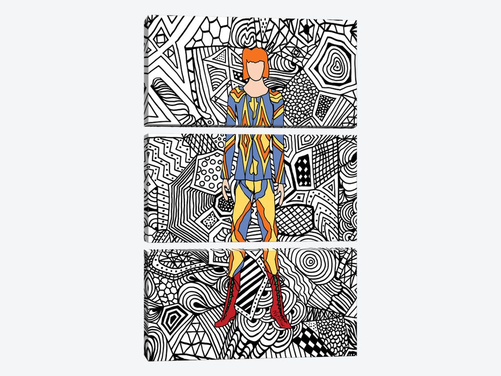 Bowie Fashion I by Notsniw Art 3-piece Canvas Art Print