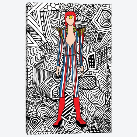 Bowie Fashion III Canvas Print #NOT15} by Notsniw Art Canvas Artwork