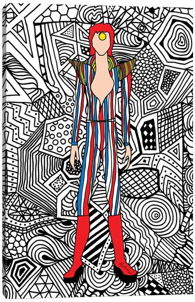 Bowie Fashion III Canvas Art Print - Notsniw Art