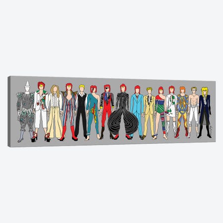 Bowie Line Up Canvas Print #NOT17} by Notsniw Art Canvas Art