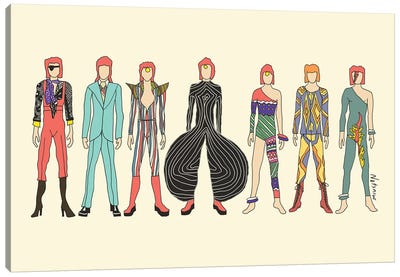 7 Redheaded Bowies Canvas Art Print - Eighties Nostalgia Art