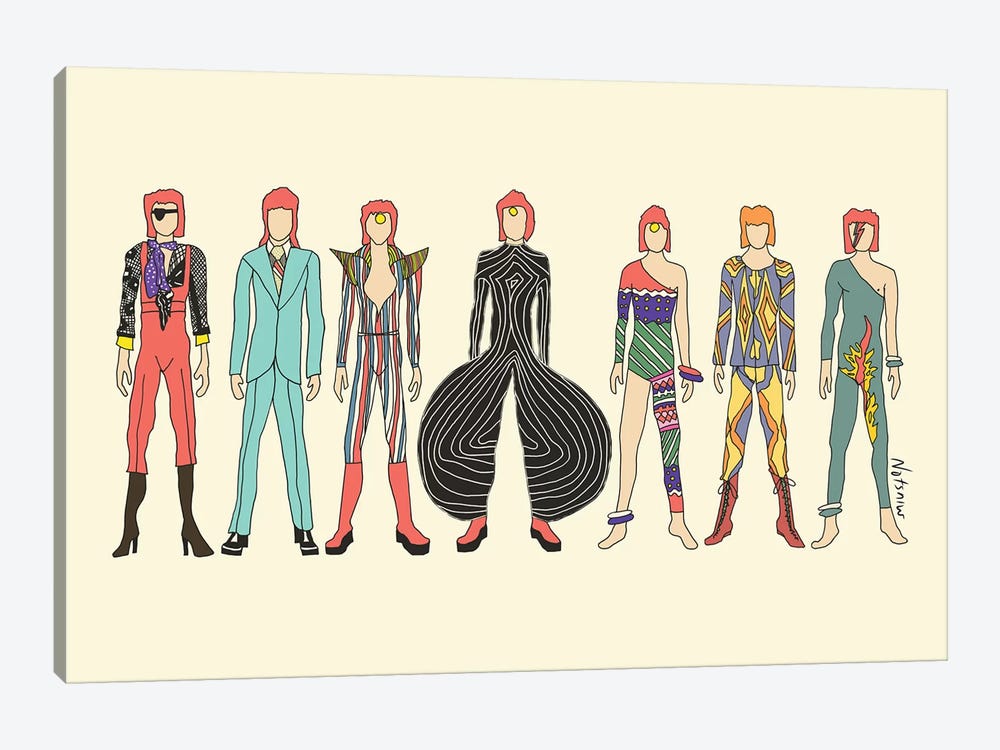 7 Redheaded Bowies by Notsniw Art 1-piece Art Print