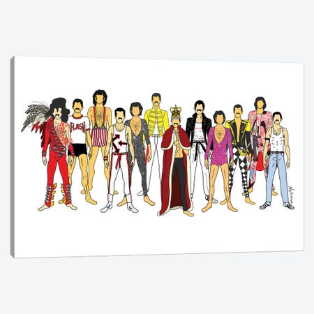 Freddie Mercury Line-Up Canvas Print #NOT21} by Notsniw Art Canvas Artwork