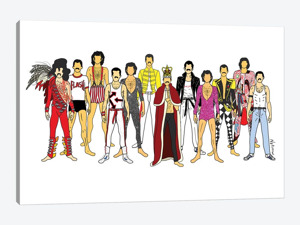 Freddie Mercury Line-Up by Notsniw Art 1-piece Art Print